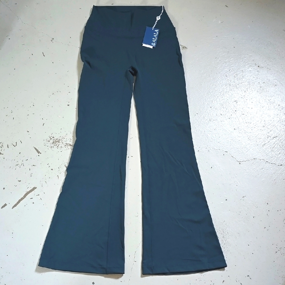NWT ALALA Tilly Flare Pants Size Medium Dark Green